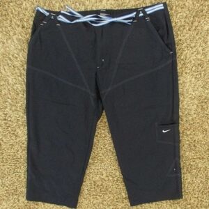 Nike Women's Navy Blue Cropped Athletic Pants